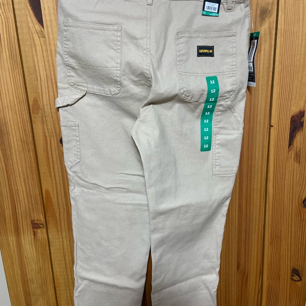 ☀️3for$20 Caterpillar Women's Cream Pants size 12 inseam 29.5 - Picture 3 of 4